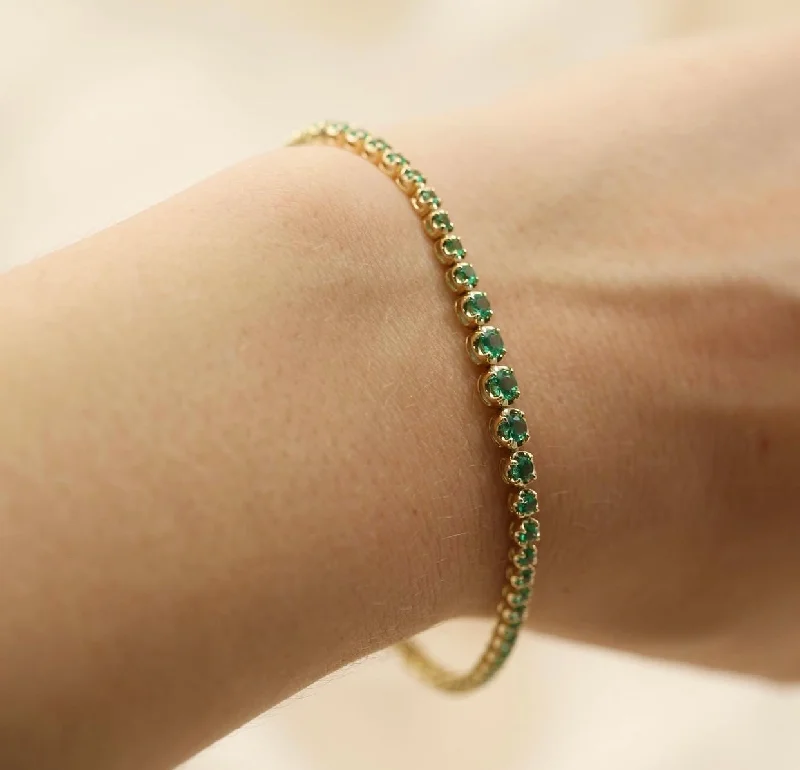 Enamel - Coated Bangles in Vibrant Rainbow Colors for a Playful StyleRosebud Emerald Graduating Tennis Bracelet