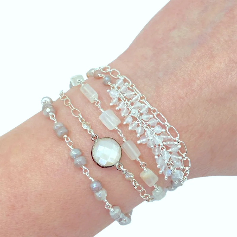 Wrap Bracelets with Chain Links for a Modern and Trendy LookWrap Bracelet - Moonstone