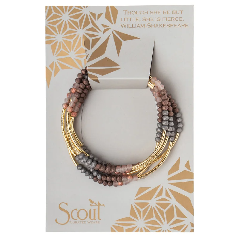 Wrap Bracelets with Multiple Layers of Beads for a Bohemian LookScout Wrap : Matte Metallic Tri-Tone/Gold