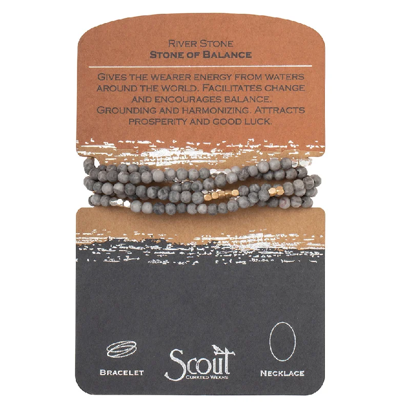 Wrap Bracelets Made from Recycled Materials for Eco - Conscious ConsumersStone Wrap River Stone - Stone of Balance