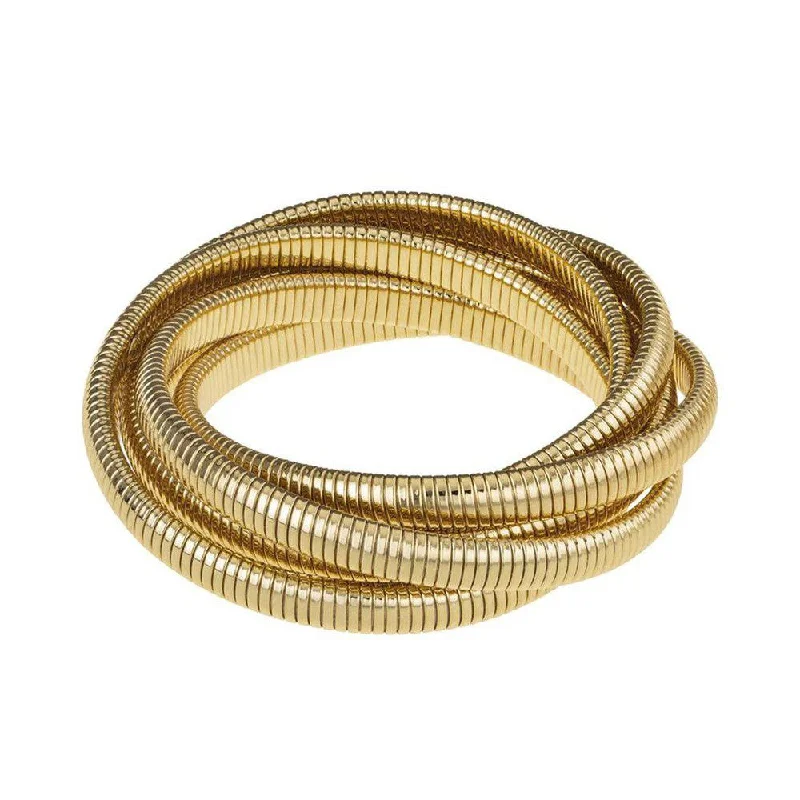 Bangle Bracelets with Celtic Knotwork for a Symbolic and Stylish LookSmall 6 Strand Cobra Bracelet in Gold