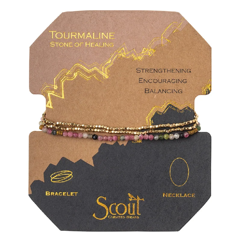 Wrap Bracelets with Crystal Accents for a Sparkling EffectDelicate Stone Tourmaline/Gold - Stone of Healing