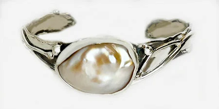 Stackable Women's Cuff Bracelets in Different Sizes and Materials for Layered StylingBlush Freshwater Pearl Cuff