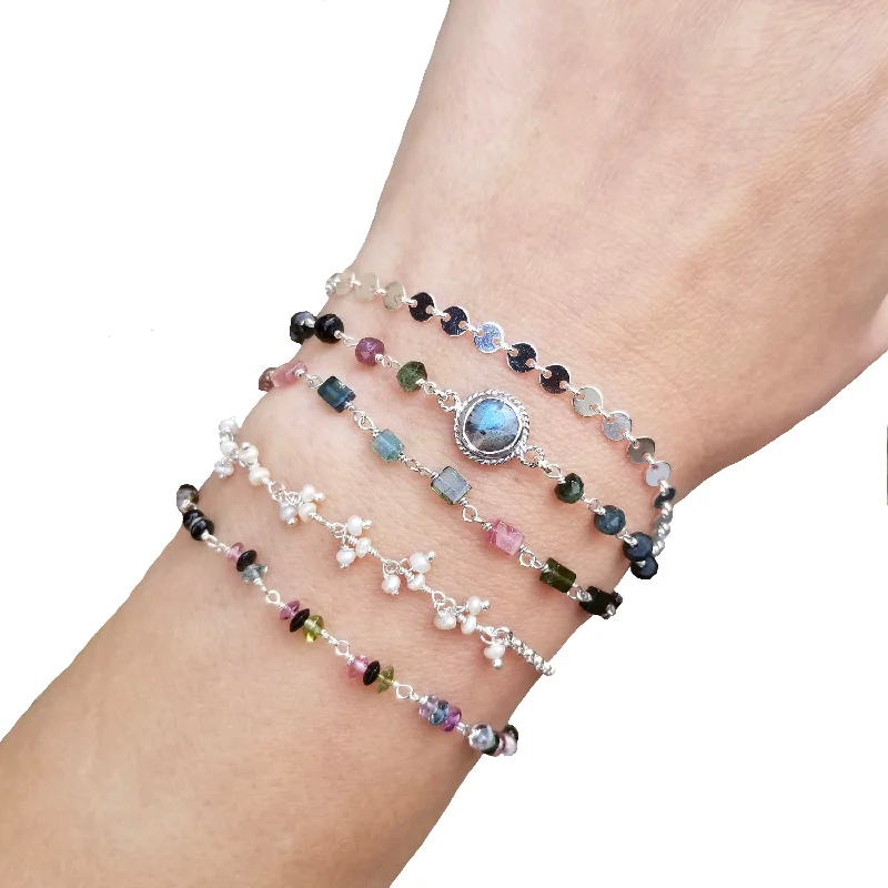 Wrap Bracelets Featuring Tibetan Silver for an Ethnic VibeWrap Bracelet - Confetti -Silver