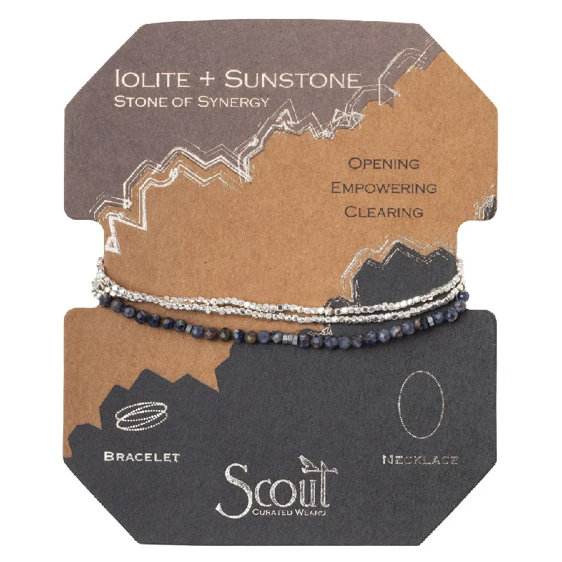 Wrap Bracelets with Tassel Endings for a Playful and Chic StyleDelicate Stone Iolite & Sunstone - Stone of Synergy