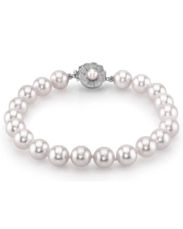 Pearl Bracelet with Zodiac Charm for a Personalized and Symbolic AccessoryWhite South Sea Pearl Bracelet, 8.0-9.0mm