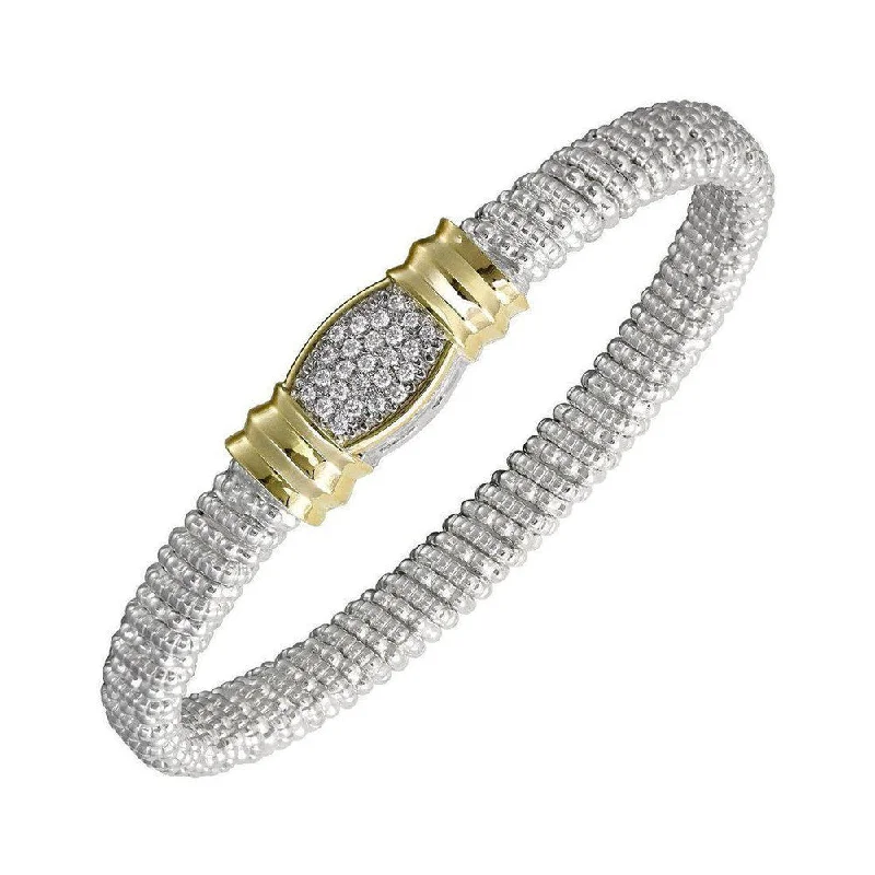 Adjustable Bangle Bracelets with Magnetic Closures for Easy Wear and RemovalTwo-Tone Pave Diamond Bracelet