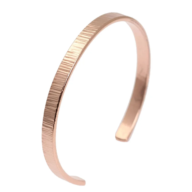 Women's Stainless Steel Cuff Bracelets with Geometric Designs for a Modern and Minimalist StyleChased Copper Cuff Bracelet - Thin