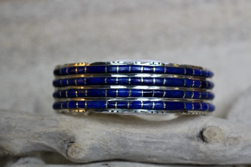 Women's Sterling Silver Cuff Bracelets with Engraved Floral Patterns for a Romantic LookLapis Waters Bracelet