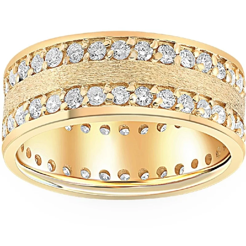 Moissanite - Set Wedding Bands in Yellow Gold for a Sparkling and Ethical Alternative to Diamonds1 1/2ct Channel Set Diamond Eternity Ring Yellow Gold