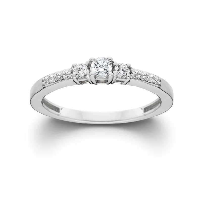 Adjustable - Fit Wedding Bands in Gold - Plated Metal for a Comfortable and Custom - Fitting Option1/2ct Three Stone Round Diamond Engagement Ring White Gold