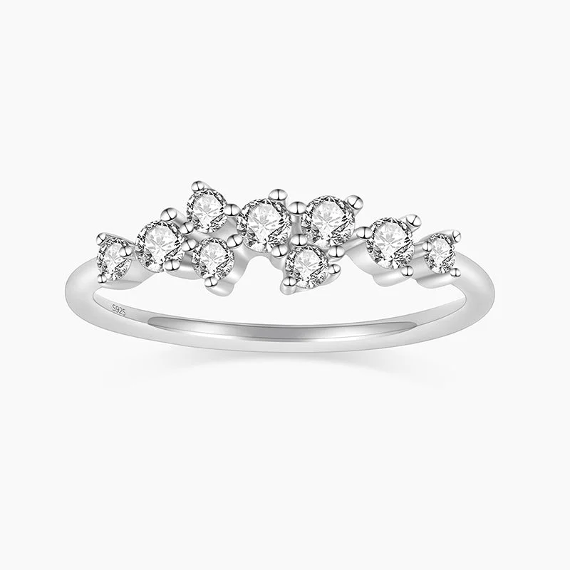 Cluster Engagement Rings with Multiple Small Diamonds Arranged in a Stunning DesignS925 Eterinity Ring For Women