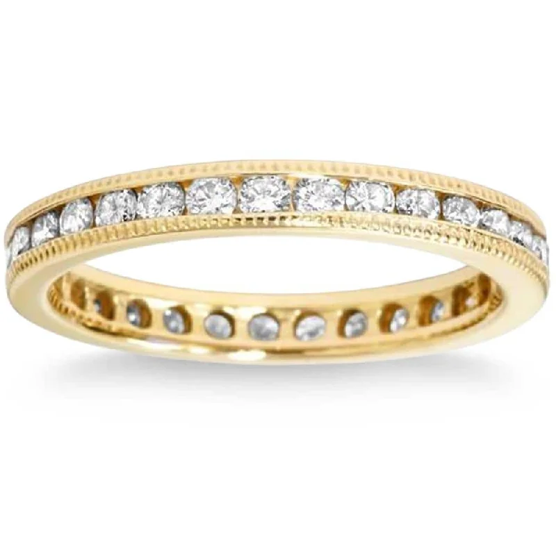 Adjustable - Fit Wedding Bands in Gold - Plated Metal for a Comfortable and Custom - Fitting Option1ct Channel Set Diamond Eternity Ring Yellow Gold