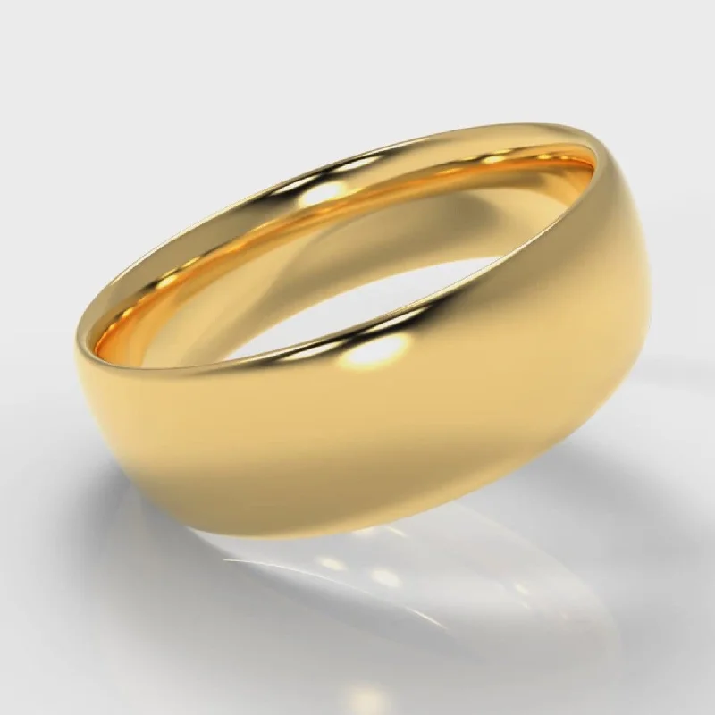 Adjustable - Fit Wedding Bands in Gold - Plated Metal for a Comfortable and Custom - Fitting Option7mm Court Shaped Comfort Fit Wedding Ring - Yellow Gold