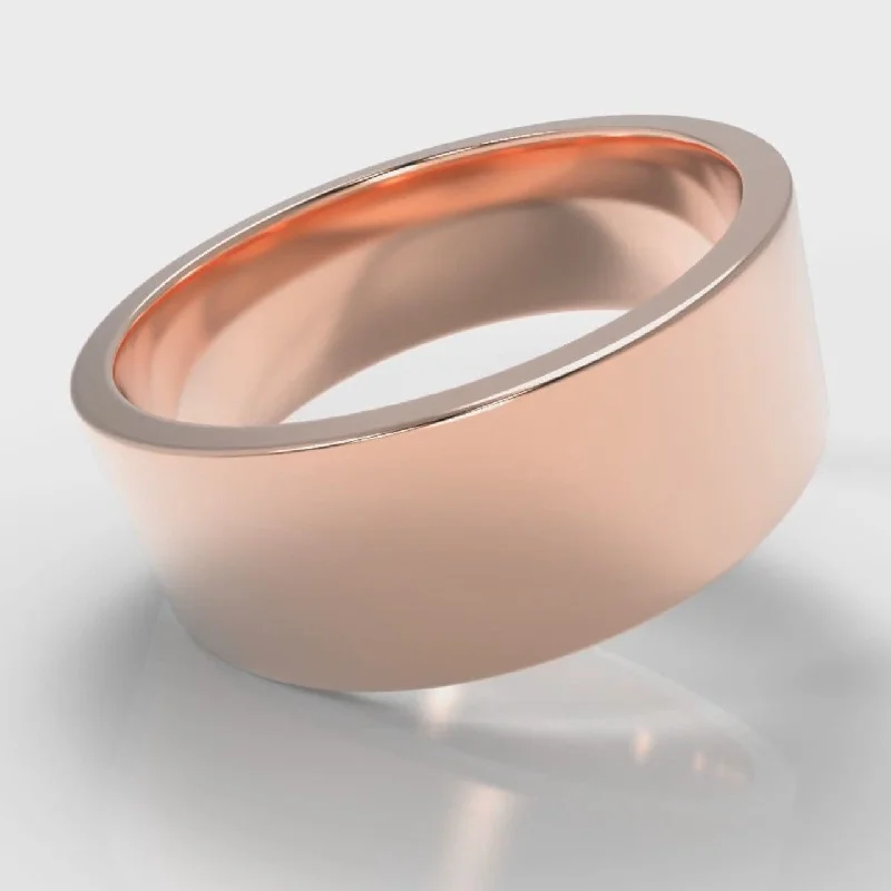 Stackable Wedding Bands in Sterling Silver with Enamel Inlays for a Colorful and Versatile Option8mm Flat Top Comfort Fit Wedding Ring - Rose Gold