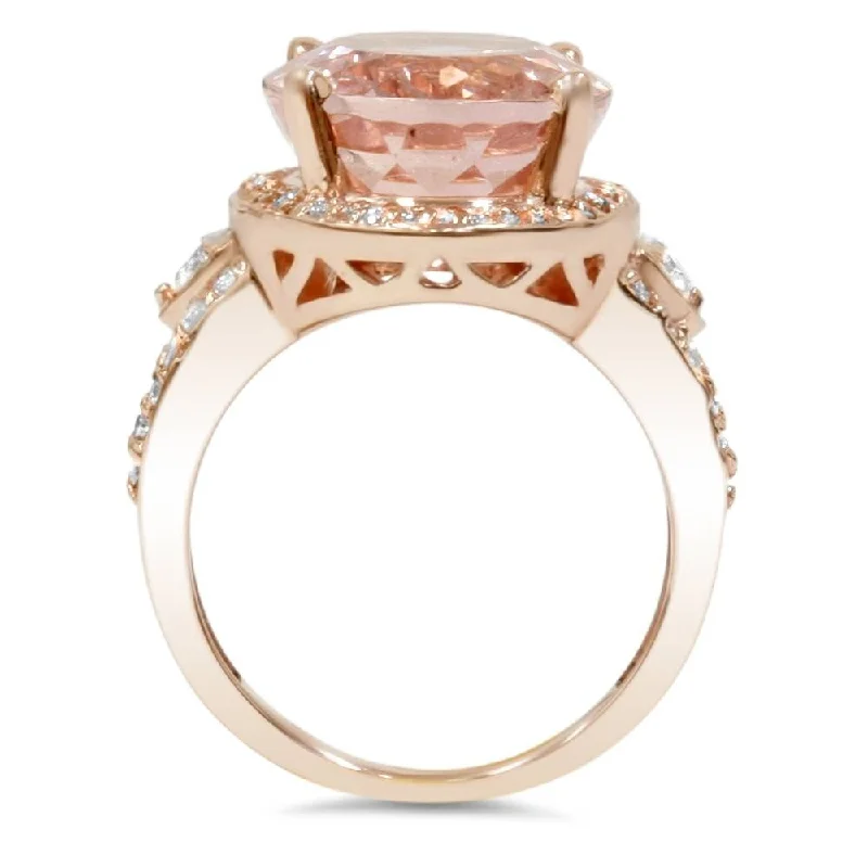 Adjustable - Fit Wedding Bands in Gold - Plated Metal for a Comfortable and Custom - Fitting Option9ct Morganite & Diamond Engagement Ring Rose Gold Halo Split Shank