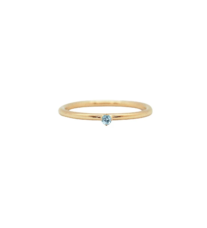 Rose Gold - Plated Engagement and Wedding Band Sets with a Halo of Cubic Zirconia for a Glamorous and Affordable LookMalene 1.8 Blue 14K Gold Ring w. Aquamarine