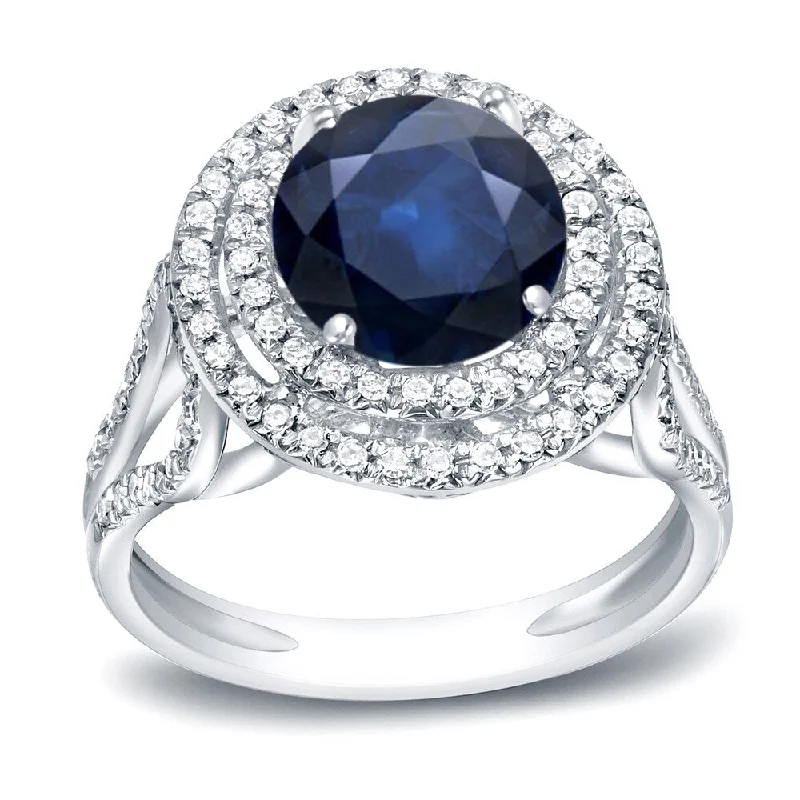 Alexandrite Gemstone Rings in Platinum with a Hidden Halo for a Rare and Luxurious PieceAuriya 14k Gold 1 1/4ct Unique Blue Sapphire Halo Diamond Engagement Ring 1/2ctw H-I, SI1-SI2