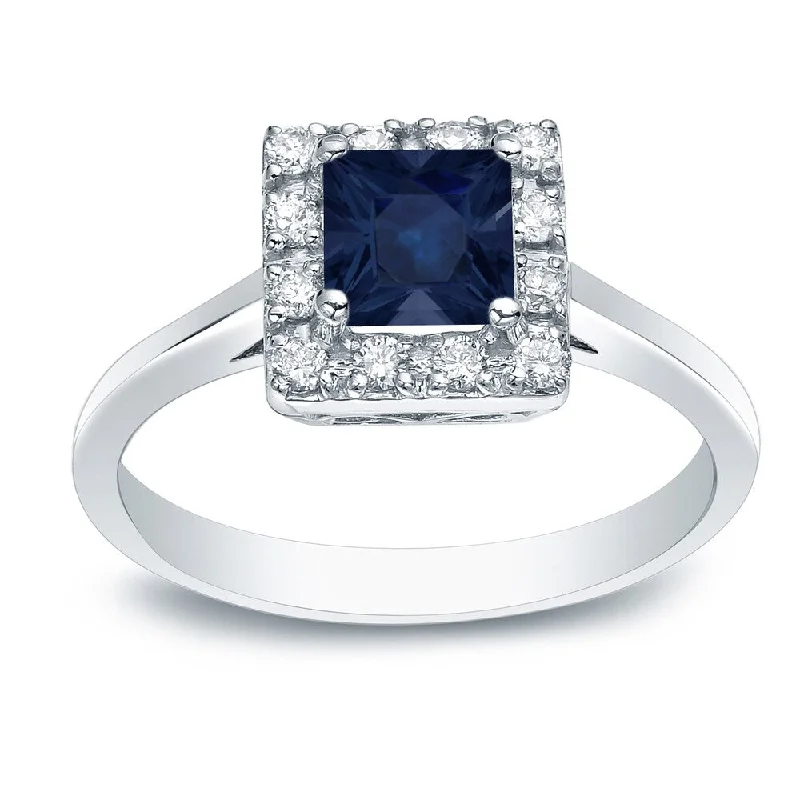 Iolite Gemstone Rings in 10K Gold with a Twisted Band for a Distinctive and Stylish AccessoryAuriya 14k Gold 1/3ct Princess-cut Sapphire and Diamond Halo Engagement Ring 1/5ctw