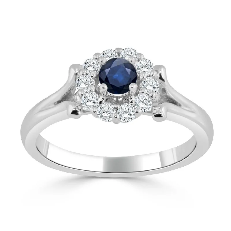 Topaz Gemstone Rings in 10K Gold with a Channel - Set Design for a Contemporary and Durable OptionAuriya 14K Gold 1/4ct Blue Sapphire and 1/3ct TDW Diamond Engagement Ring