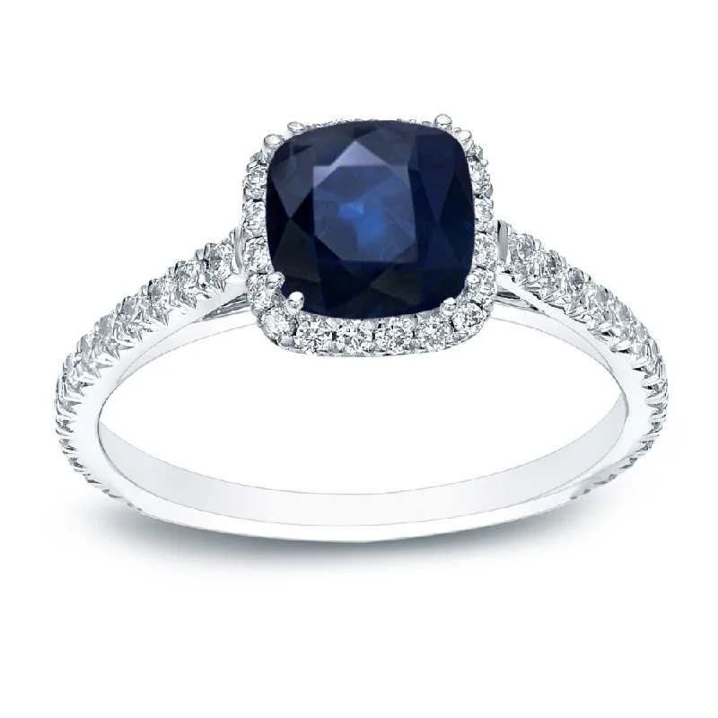 Lapis Lazuli Gemstone Rings in Sterling Silver with a Star - Shaped Setting for a Celestial - Inspired PieceAuriya 14k Gold 3/4ct Cushion-cut Blue Sapphire and Diamond Halo Engagement Ring 3/4cttw (H-I, SI1-SI2)