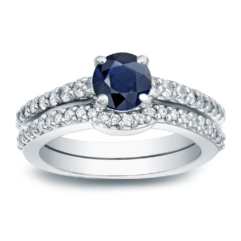 Iolite Gemstone Rings in 10K Gold with a Twisted Band for a Distinctive and Stylish AccessoryAuriya Round 1/2ct Blue Sapphire and 1/2ct TW Diamond Engagement Ring 14K Gold