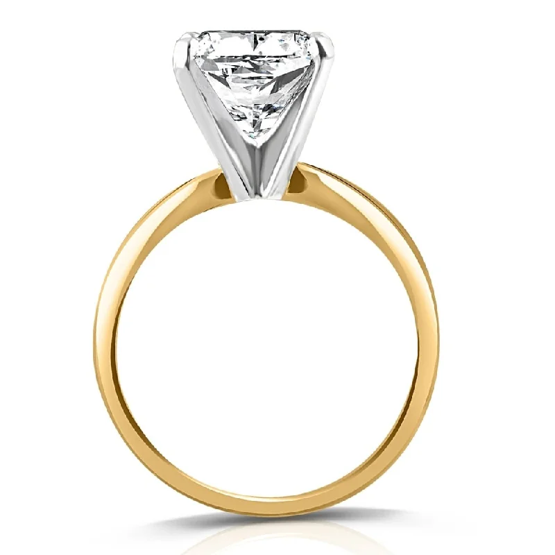 Emerald - Cut Gemstone Wedding Bands in 18K Gold for a Luxurious and Statement - Making PieceCertified 4.09Ct Cushion Solitaire Gold Diaimond Engagement Ring Lab Grown