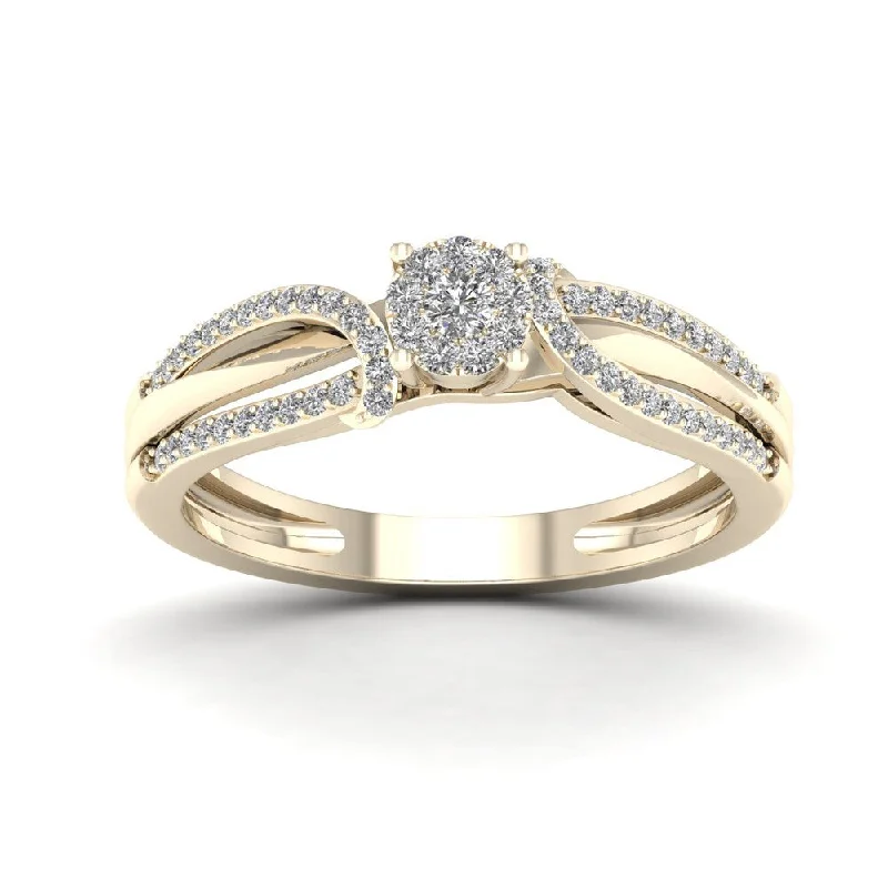 Vintage - Style Filigree Wedding Bands in 14K Gold for a Romantic and Antique - Inspired AestheticDe Couer 1/5ct TDW Diamond Cluster Engagement Ring