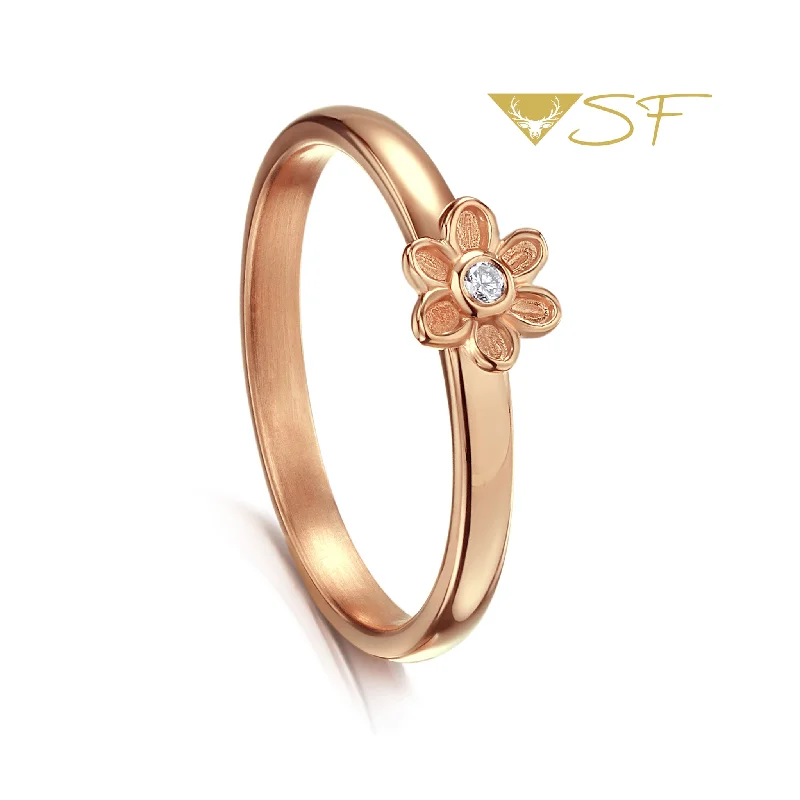 Oval Cut Engagement Rings in Palladium with a Hidden Halo for a Surprise SparkleDiamond Daisies Ring in 18ct Rose Scottish Gold