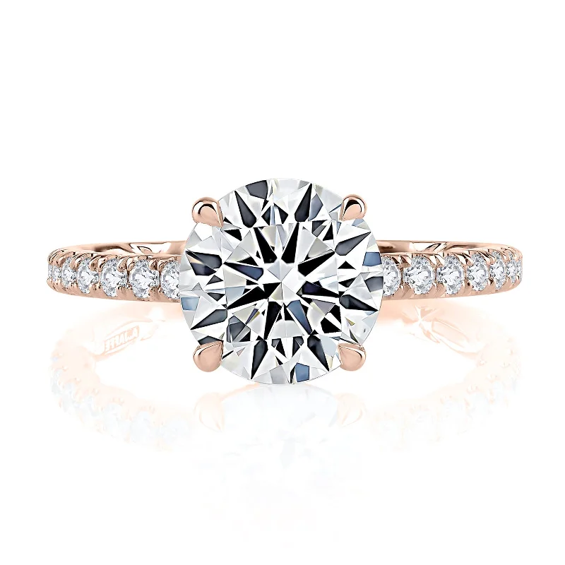 Cluster Engagement Rings with Multiple Small Diamonds Arranged in a Stunning DesignDiamond Semi Mount Ring | 14k Rose (1.00ct Head)