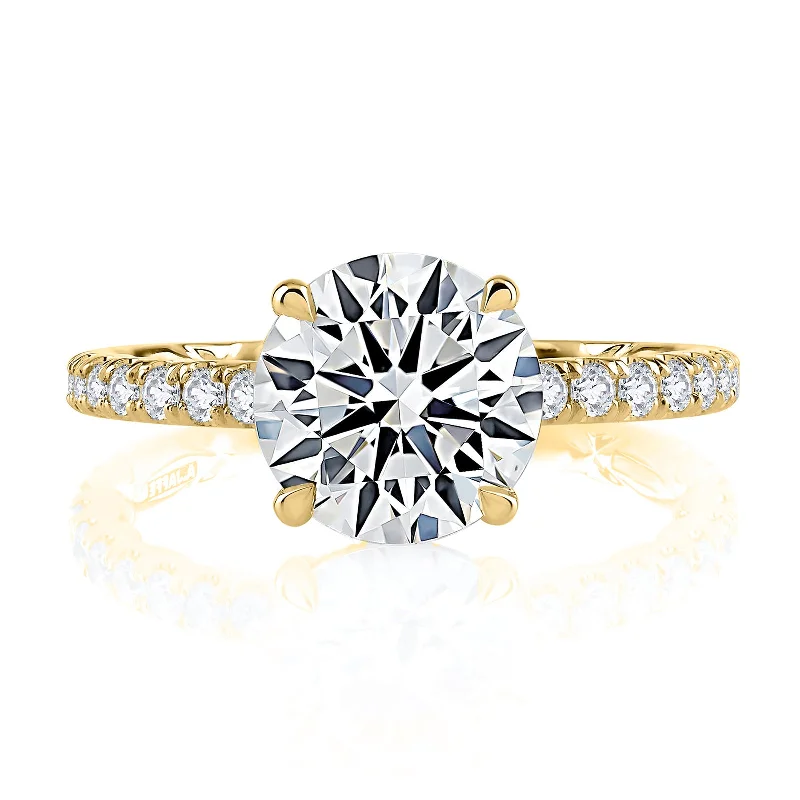 Adjustable Engagement Rings with a Flexible Band and a Princess - Cut Center DiamondDiamond Semi Mount Ring | 14k Yellow (1.00ct Head)