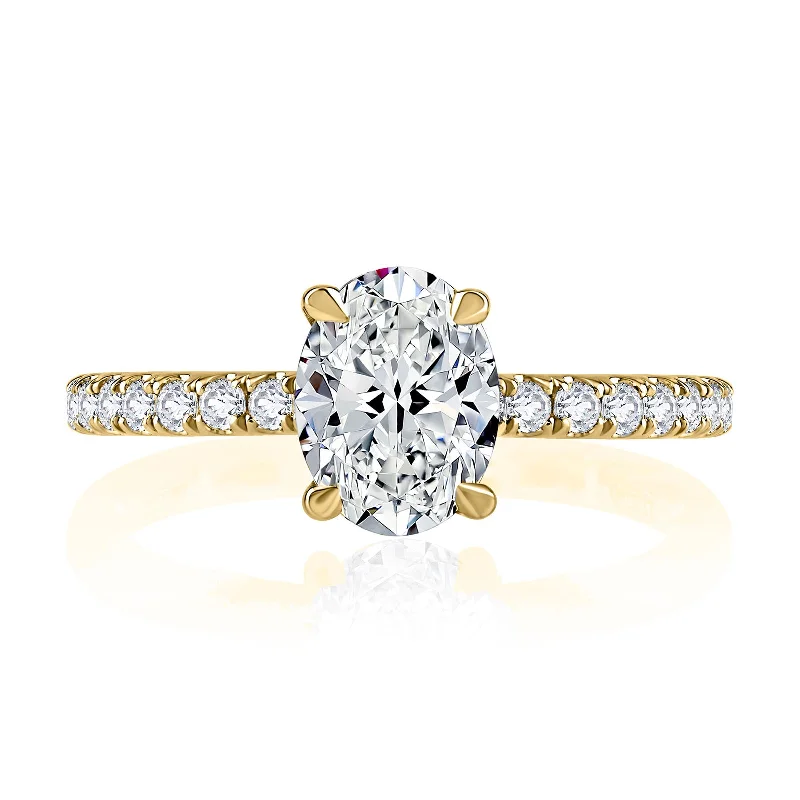 Cluster Engagement Rings with Multiple Small Diamonds Arranged in a Stunning DesignDiamond Semi Mount Ring | 18k Yellow (1.50ct Head)