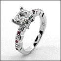 Cluster Engagement Rings with Multiple Small Diamonds Arranged in a Stunning DesignEngagement 1.25 Princess Bezel Ruby Cubic Zirconia Cz Ring