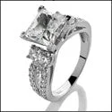 Solitaire Engagement Rings with a High - Clarity Round Diamond and Tapered BandEngagement 2 Ct Princess 4 Prong Tiffany Cubic Zirconia Cz Ring