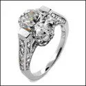 Cushion - Cut Halo Engagement Rings with a Platinum Band and Micro - Pave DetailsEngagement 3 Ct Oval Center Pave Cubic Zirconia Cz Ring