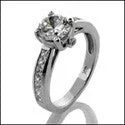 Princess Cut Engagement Rings in 18K White Gold with Micro - Pave Side StonesEngagement Round 1 Ct . Center princess channel Cubic Zirconia Cz Ring