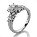 Solitaire Engagement Rings with a High - Clarity Round Diamond and Tapered BandEngagement Round 1 Ct Cneter Ct channel Cubic Zirconia Cz Ring