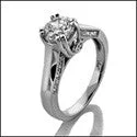 Signature - Design Engagement Rings with a Brand - Exclusive Pattern and Premium DiamondsEngagement Round .75 Ct Center - Smoothandd Cubic Zirconia Cz Ring