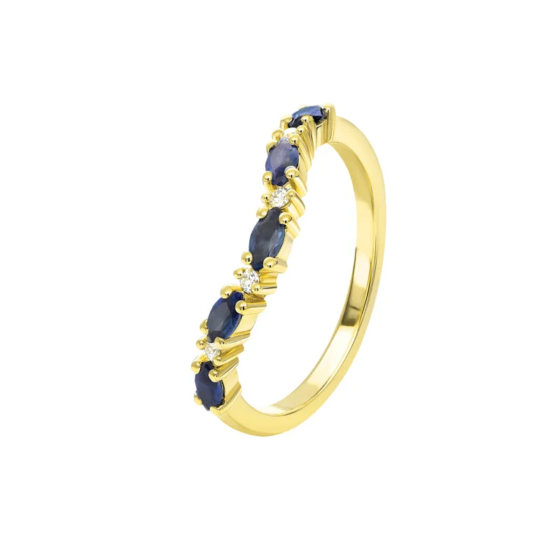 Vintage - Style Filigree Wedding Bands in 14K Gold for a Romantic and Antique - Inspired AestheticGeorgia Sapphire Ring