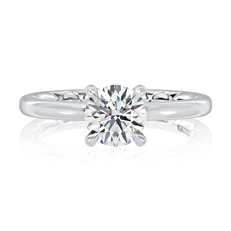 Marquise Cut Engagement Rings with a Channel - Set Diamond BandSolitaire Ring | 14k White (1.50ct Head)