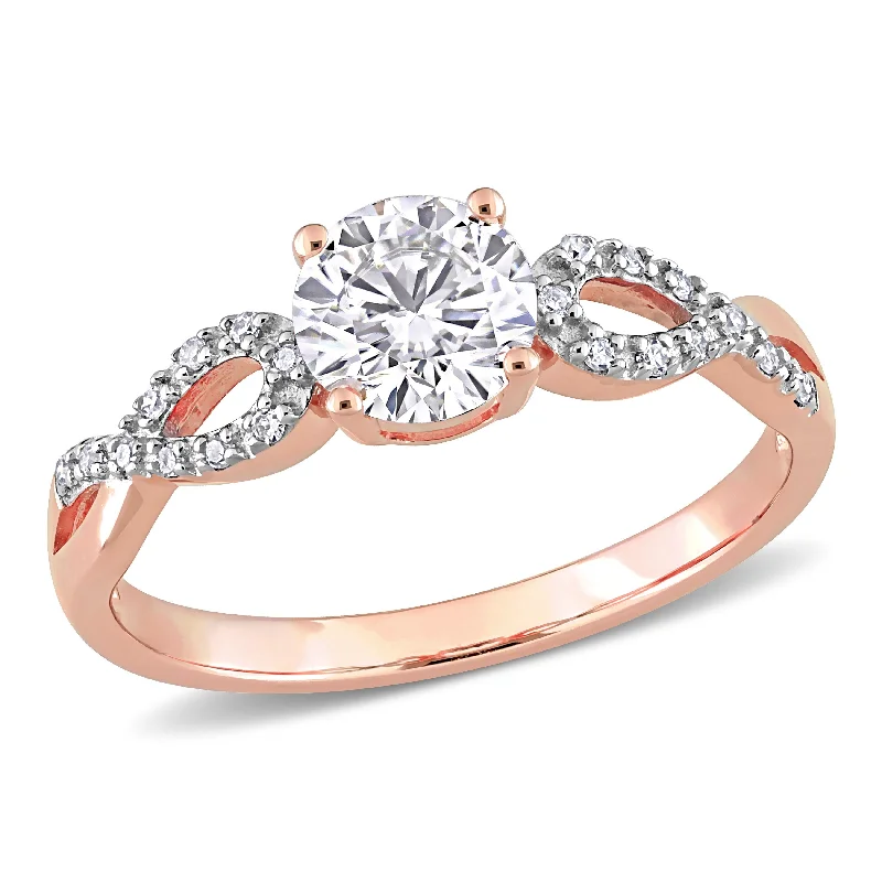 Sapphire - and - Diamond - Accented Wedding Bands in Platinum for a Royal and Sophisticated LookMiadora 10k Rose Gold Created White Sapphire 1/10ct TDW Diamond Infinity Engagement Ring