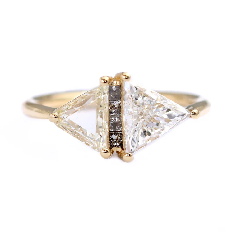 Cushion - Cut Halo Engagement Rings with a Platinum Band and Micro - Pave DetailsOne Carat Trillion Cut Diamond Engagement Ring - Fancy Yellow Rhombus Diamond Ring