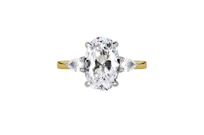 Pear - Shaped Engagement Rings in Yellow Gold with a Diamond - Encrusted BandThe Anastasia Ring (2.6 Carat)