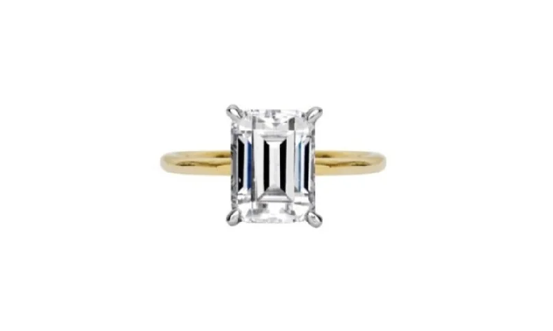 Vintage - Inspired Engagement Rings with Filigree Work and Emerald - Cut Center StoneThe Merritt Ring (3 Carat)