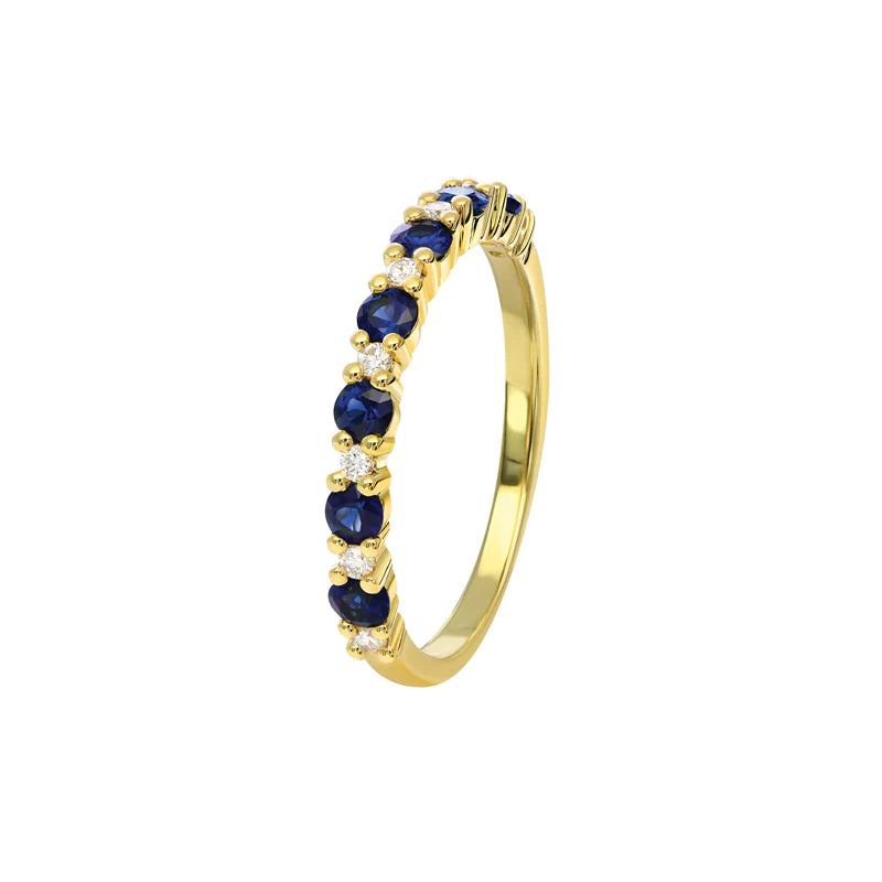 18ct Yellow Gold with Blue Sapphires