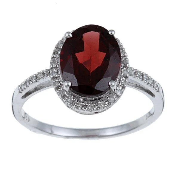 Topaz Gemstone Rings in 10K Gold with a Channel - Set Design for a Contemporary and Durable OptionViducci 10k Gold Garnet and 1/10ct TDW Diamond Ring (G-H, I1-I2)