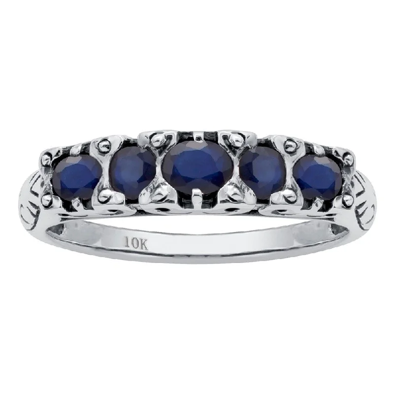 Iolite Gemstone Rings in 10K Gold with a Twisted Band for a Distinctive and Stylish AccessoryViducci 10k White Gold Genuine Sapphire Anniversary Ring