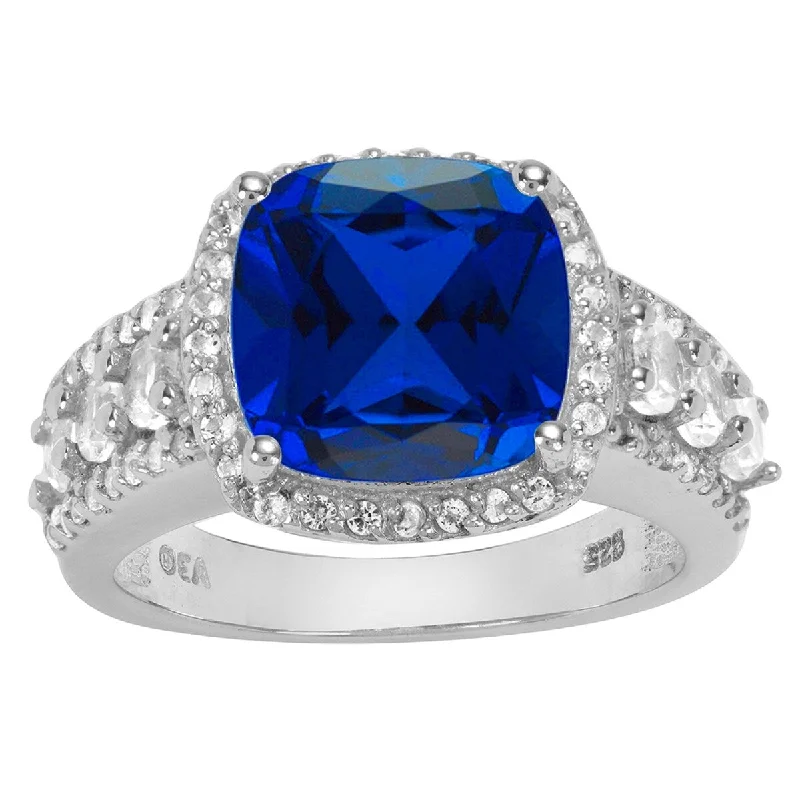 Alexandrite Gemstone Rings in Platinum with a Hidden Halo for a Rare and Luxurious PieceSterling Silver with Blue Sapphire and Natural White Topaz Classic Ring