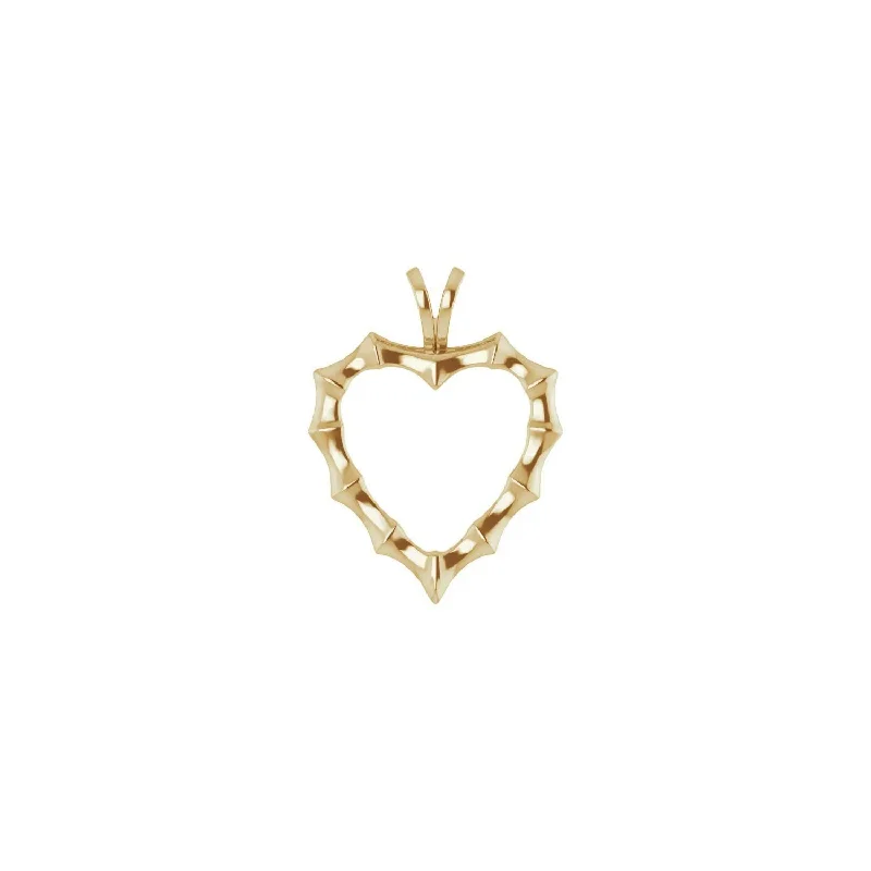 Vintage - Reproduction Cameo Pendant Necklace in Brass for Retro - Style LoversBamboo Heart Contour Pendant