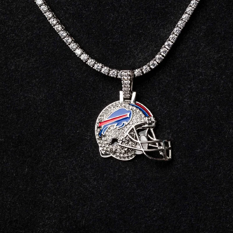 Hypoallergenic Stainless Steel Dog Tag Pendant Necklace for Active MenBuffalo Bills Official NFL Helmet Pendant